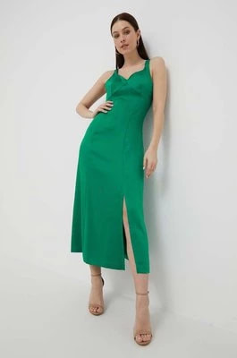 Zdjęcie produktu United Colors of Benetton sukienka kolor zielony midi prosta