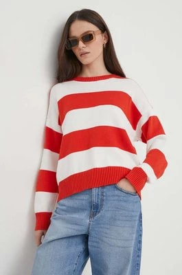 Zdjęcie produktu United Colors of Benetton sweter bawełniany kolor czerwony