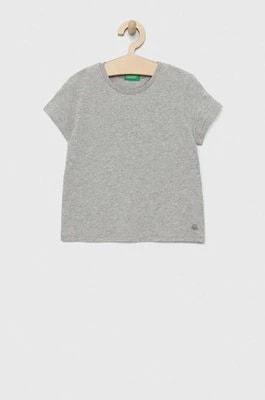 Zdjęcie produktu United Colors of Benetton t-shirt bawełniany dziecięcy kolor szary gładki