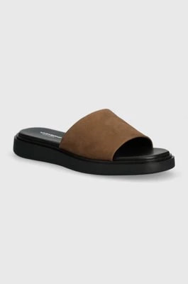 Zdjęcie produktu Vagabond Shoemakers klapki zamszowe CONNIE damskie kolor brązowy na platformie 5757-250-19