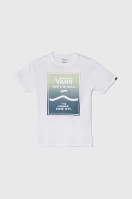 Zdjęcie produktu Vans t-shirt bawełniany dziecięcy PRINT BOX 2.0 kolor biały z nadrukiem