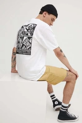 Zdjęcie produktu Vans t-shirt bawełniany męski kolor biały z nadrukiem