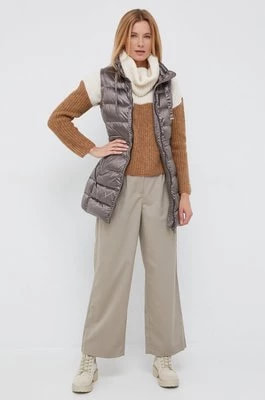 Zdjęcie produktu Vero Moda spodnie damskie kolor beżowy szerokie high waist