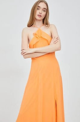 Zdjęcie produktu Vero Moda sukienka kolor pomarańczowy maxi rozkloszowana