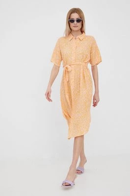 Zdjęcie produktu Vero Moda sukienka kolor pomarańczowy midi prosta