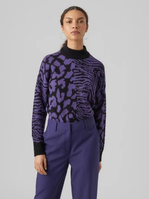 Zdjęcie produktu Vero Moda Sweter w kolorze fioletowo-czarnym rozmiar: M