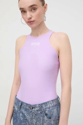 Zdjęcie produktu Versace Jeans Couture body damskie kolor fioletowy 76HAM231 J0128