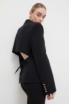 Zdjęcie produktu Versace Jeans Couture marynarka kolor czarny jednorzędowa gładka 76HAQ700 N0103