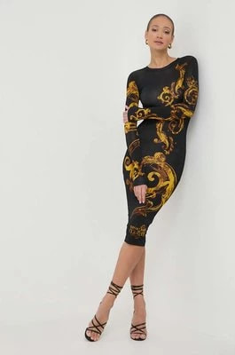 Zdjęcie produktu Versace Jeans Couture sukienka kolor czarny mini dopasowana 76HAO9P8 JS346