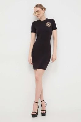 Zdjęcie produktu Versace Jeans Couture sukienka kolor czarny mini dopasowana 76HAOT02 CJ03T