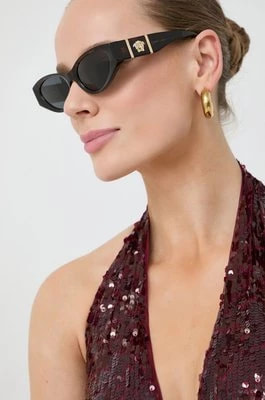 Zdjęcie produktu Versace okulary przeciwsłoneczne 0VE4454 damskie kolor brązowy
