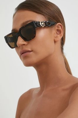 Zdjęcie produktu Versace Okulary przeciwsłoneczne damskie kolor brązowy