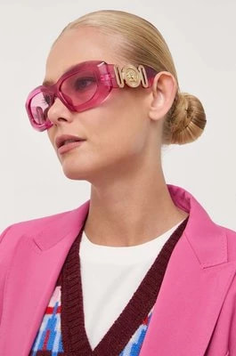 Zdjęcie produktu Versace okulary przeciwsłoneczne męskie kolor różowy