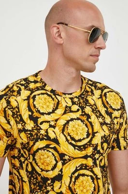Zdjęcie produktu Versace t-shirt męski kolor czarny wzorzysty 1000959 1A00515