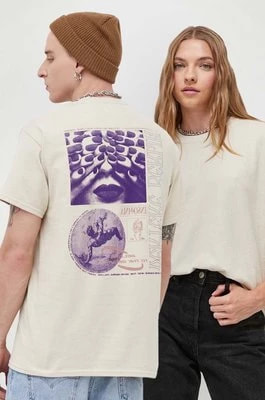 Zdjęcie produktu Vertere Berlin t-shirt bawełniany kolor beżowy z nadrukiem