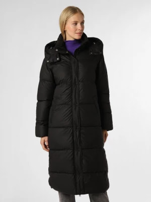 Zdjęcie produktu VG Damski płaszcz pikowany Kobiety Sztuczne włókno czarny jednolity,