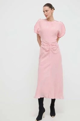 Zdjęcie produktu Victoria Beckham sukienka kolor różowy maxi rozkloszowana 1224WDR005227B