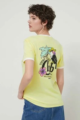 Zdjęcie produktu Volcom t-shirt bawełniany damski kolor żółty