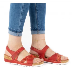 Zdjęcie produktu WASAK Wygodne sandały damskie skórzane 0620W czerwone