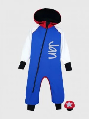 Zdjęcie produktu Waterproof Softshell Overall Comfy Blue/White/Red Jumpsuit iELM