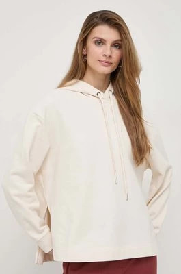 Zdjęcie produktu Weekend Max Mara bluza bawełniana damska kolor beżowy z kapturem gładka 2415921021600