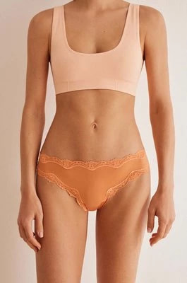 Zdjęcie produktu women'secret brazyliany SECOND ROUND kolor pomarańczowy z koronki 877612