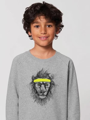 Zdjęcie produktu WOOOP Bluza "Hipster Lion" w kolorze szarym rozmiar: 152