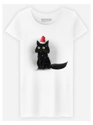 Zdjęcie produktu WOOOP Koszulka "Christmas Cat" w kolorze białym rozmiar: S