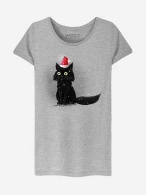Zdjęcie produktu WOOOP Koszulka "Christmas Cat" w kolorze szarym rozmiar: XL