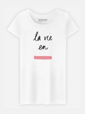 Zdjęcie produktu WOOOP Koszulka "La Vie en Rose" w kolorze białym rozmiar: XXL