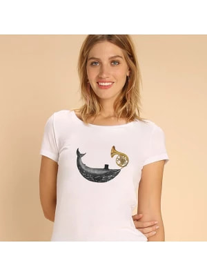 Zdjęcie produktu WOOOP Koszulka "Whale song" w kolorze białym rozmiar: M
