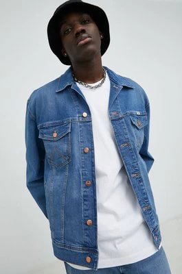 Zdjęcie produktu Wrangler kurtka jeansowa męska kolor niebieski przejściowa oversize