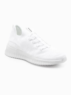 Zdjęcie produktu Wsuwane męskie buty sneakersy wykonane z lekkich materiałów - białe V4 OM-FOKS-0149
 -                                    42
