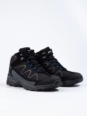 Zdjęcie produktu Wysokie sznurowane buty trekkingowe męskie DK czarno-niebieskie