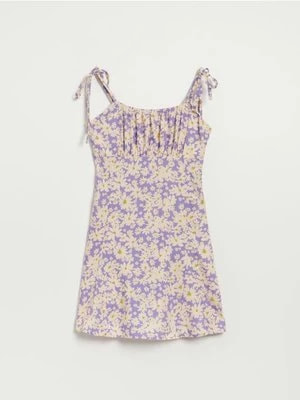 Zdjęcie produktu Wzorzysta sukienka mini z wiskozy fioletowa House