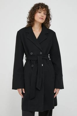 Zdjęcie produktu XT Studio płaszcz damski kolor czarny przejściowy dwurzędowy