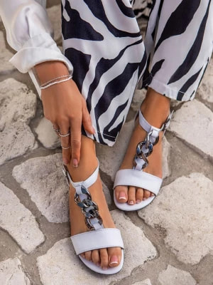 Zdjęcie produktu Zapato Skórzane sandały w kolorze białym rozmiar: 40