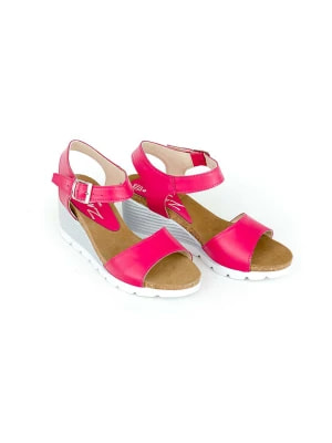 Zdjęcie produktu Zapato Skórzane sandały w kolorze różowym na koturnie rozmiar: 40