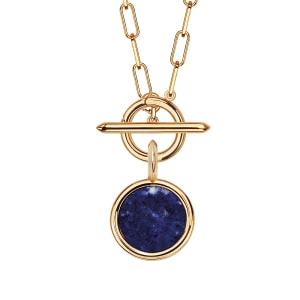 Zdjęcie produktu Zawieszka srebrna pozłacana z lapis lazuli - Medaliony Medaliony - Biżuteria YES