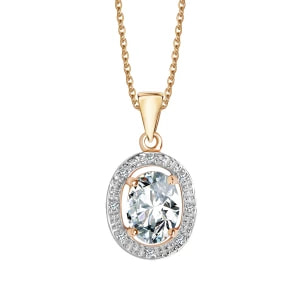 Zdjęcie produktu Zawieszka z dwukolorowego złota z diamentami i akwamarynem Biżuteria YES