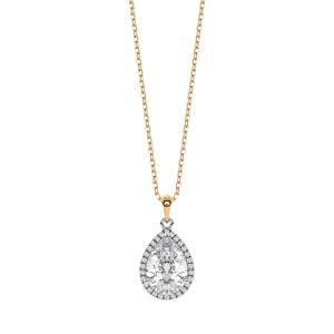 Zdjęcie produktu Zawieszka z dwukolorowego złota z topazem i diamentami - Jubilé Jubilé - Biżuteria YES