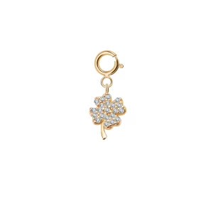 Zdjęcie produktu Zawieszka złota z cyrkoniami - koniczyna - YES Charms YES Charms - Biżuteria YES