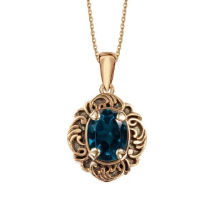 Zdjęcie produktu Zawieszka złota z topazem - Kolekcja Wiktoriańska Wiktoriańska - Biżuteria YES