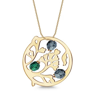 Zdjęcie produktu Zawieszka złota ze szkłem - kwiaty - Paisley Paisley - Biżuteria YES