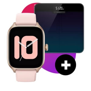 Zdjęcie produktu Zestaw smartwatch z wagą Smart Scale Amazfit Gts 4 A2168 Rosebud Pink/Smart Scale