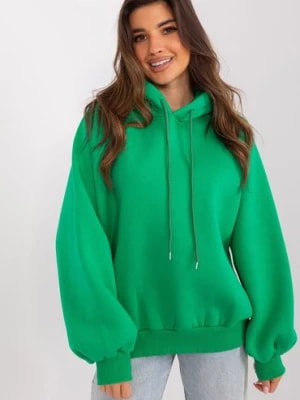 Zdjęcie produktu Zielona dresowa bluza basic o kroju oversize Ex Moda