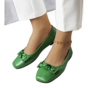 Zdjęcie produktu Zielone balerinki z kokardką Tabitha Inna marka