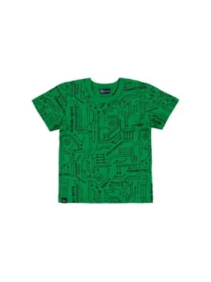 Zdjęcie produktu Zielony bawełniany t-shirt chłopięcy z nadrukiem Quimby