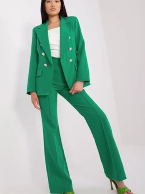 Zdjęcie produktu Zielony damski komplet elegancki z marynarką Italia Moda