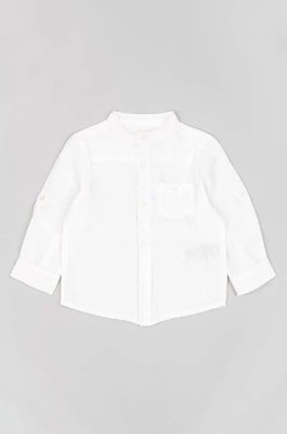 Zdjęcie produktu zippy koszula z domieszką lnu dziecięca kolor biały